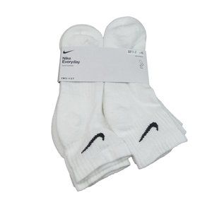 Nike Everyday Cushioned White Ankle Socks 6 Pack Men's 8-12 NEW